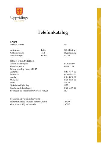 Telefonkatalog 2006 - Uppvidinge kommun
