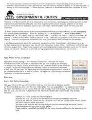 AP Government Summer Work - Metea Valley High School