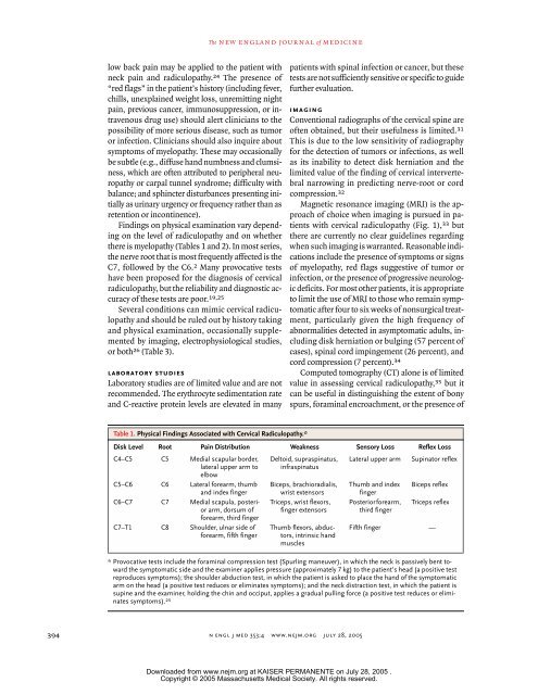 Cervical radiculopathy - enotes - Q-Notes for Adult Medicine