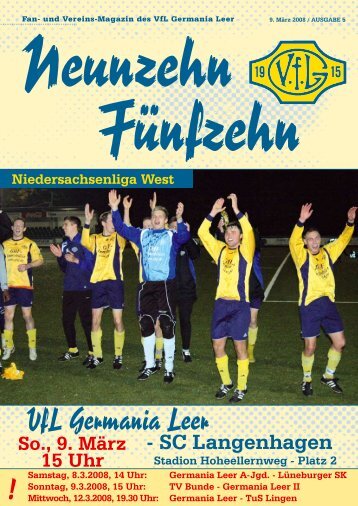 Lüneburger sK sonntag, 9.3.2008, 15 uhr - VfL Germania Leer