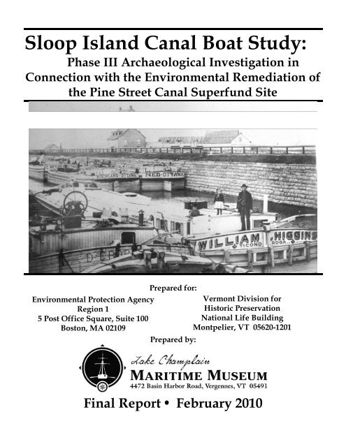 Sloop Island Canal Boat Study: - Lake Champlain Maritime Museum