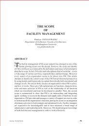 THE SCOPE OF FACILITY MANAGEMENT - Faculty of Architecture