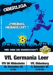 VfL-Magazin (Nr. 15) zum Spiel als pdf - VfL Germania Leer