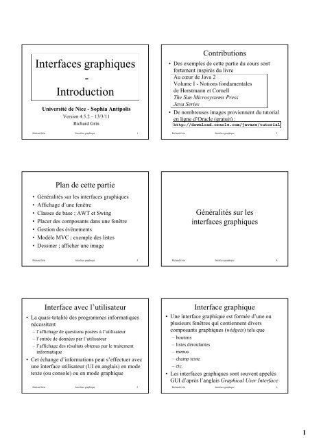 Interfaces graphiques - Introduction Introduction