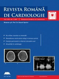 Nr. 1, 2007 - Romanian Journal of Cardiology