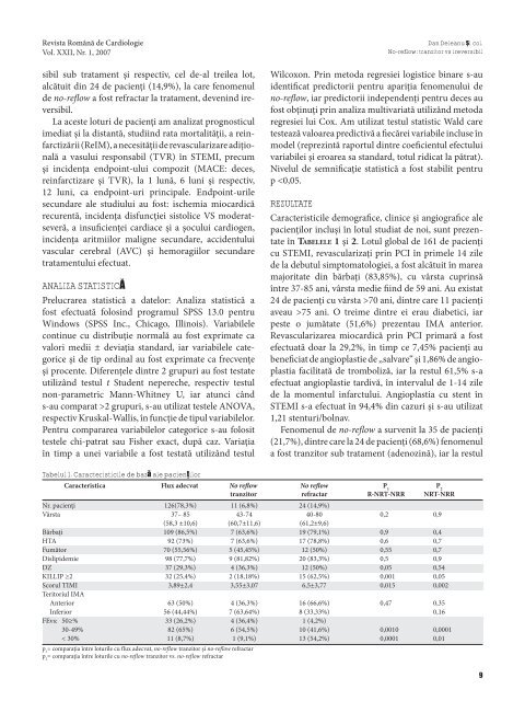 Nr. 1, 2007 - Romanian Journal of Cardiology