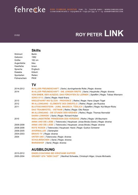 ROY PETER LINK - Fehrecke