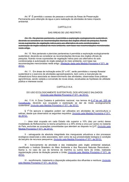 Institui o novo Código Florestal - Associação Brasileira de ...
