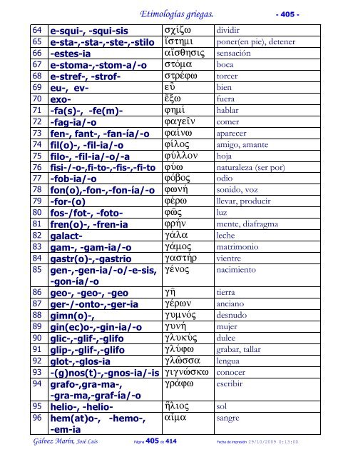 EtimologÃ­as griegas. - Idiomas