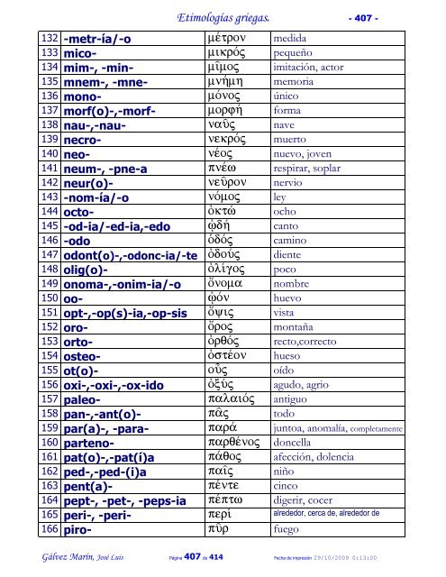 EtimologÃ­as griegas. - Idiomas