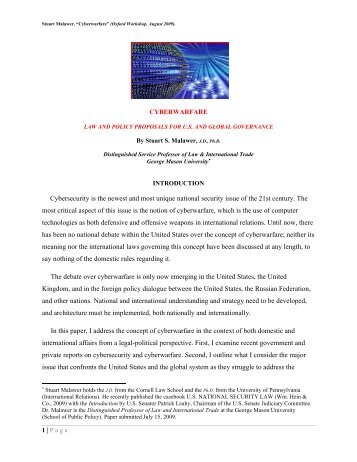 Cyberwarfare.Oxford Workshop (August 3, 2009).pdf - International ...