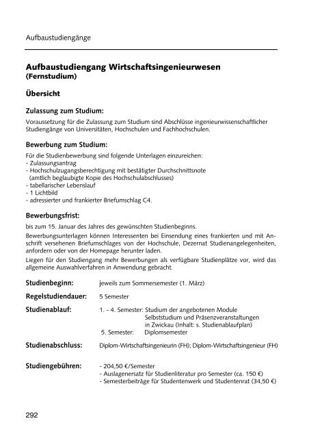 Hochschulführer 200 /200 - Westsächsische Hochschule Zwickau