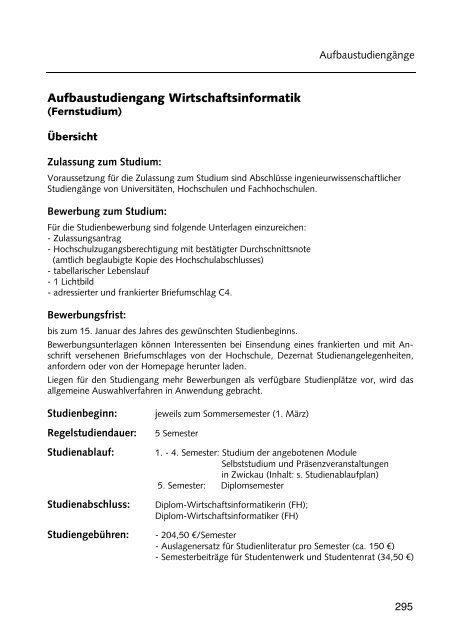 Hochschulführer 200 /200 - Westsächsische Hochschule Zwickau