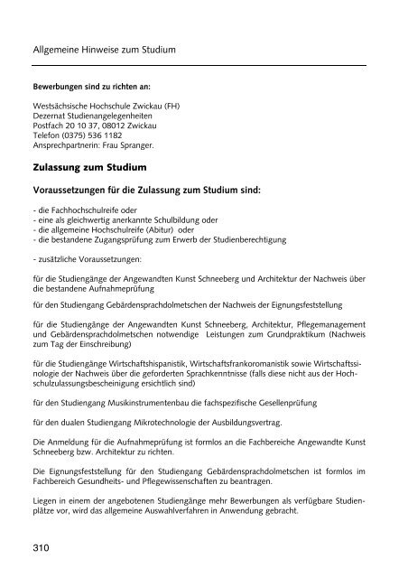 Hochschulführer 200 /200 - Westsächsische Hochschule Zwickau