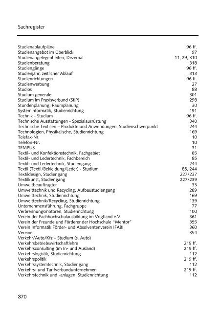 Hochschulführer 200 /200 - Westsächsische Hochschule Zwickau