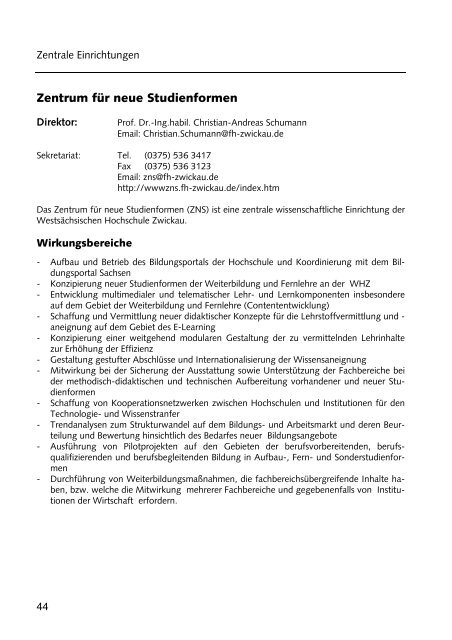 Hochschulführer 200 /200 - Westsächsische Hochschule Zwickau