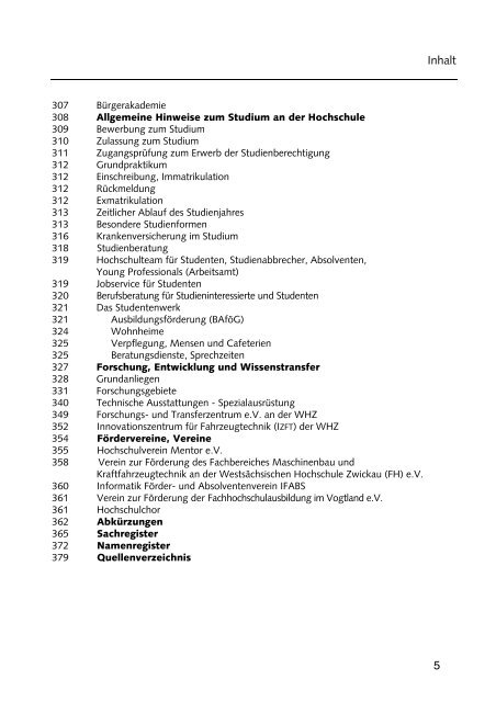 Hochschulführer 200 /200 - Westsächsische Hochschule Zwickau