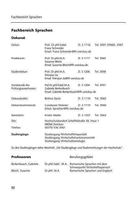 Hochschulführer 200 /200 - Westsächsische Hochschule Zwickau