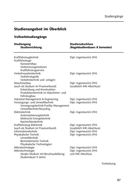 Hochschulführer 200 /200 - Westsächsische Hochschule Zwickau