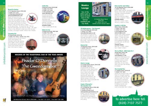 Derry Visitor Guide - Discover Northern Ireland