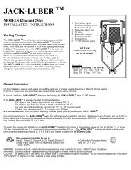 JACK LUBERâ¢ Installation Instructions - ATS Electro-Lube