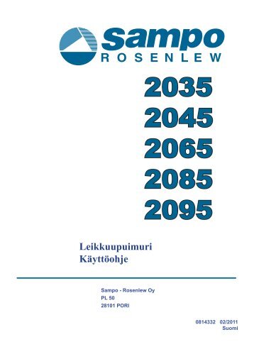 käyttöohje SR2000 - Sampo-Rosenlew