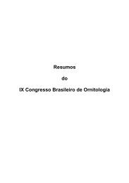 Livro de Resumos - Sociedade Brasileira de Ornitologia