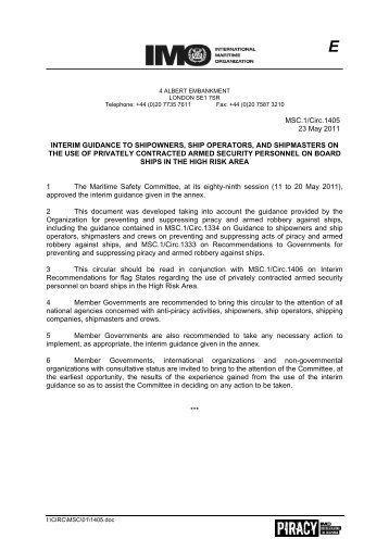 MSC.1-Circ.1405 - Maritime Administration