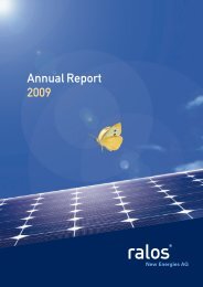 Annual Report 2009 - Ralos GmbH