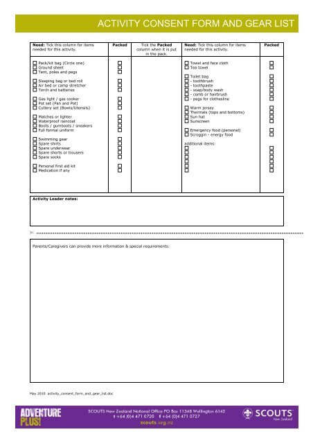 activity_consent_form_and_gear_list - Brooklyn Scouts, Wellington