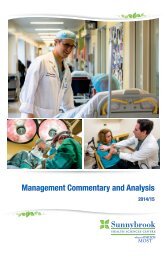 Sunnybrook Management Commentary and Analysis 2014/15