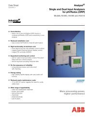 Analyze Single and Dual Input Analyzers for pH/Redox (ORP)