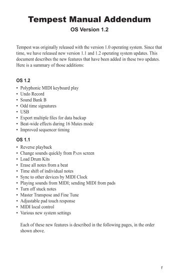 Tempest Manual Addendum - Roger Linn Design