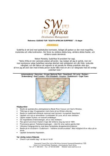 SYDAFRIKA SYDAFRIKA - SW Africa