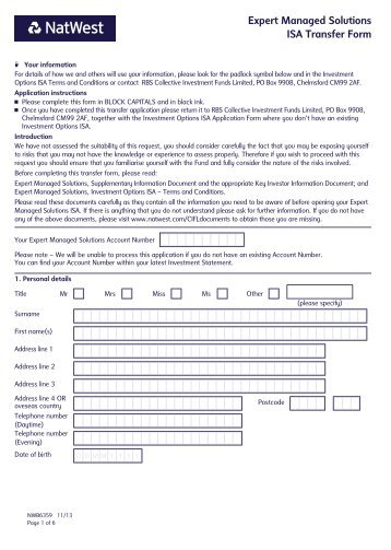 Transfer Form - NatWest