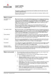 Legal Liability - Policy wording (PDF) - Hiscox