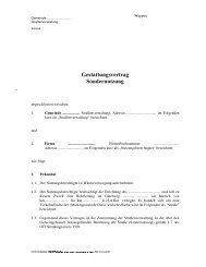 Gestattungsvertrag Sondernutzung