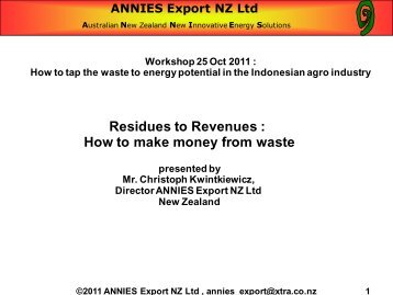 Residues to Revenues : How to make money from waste