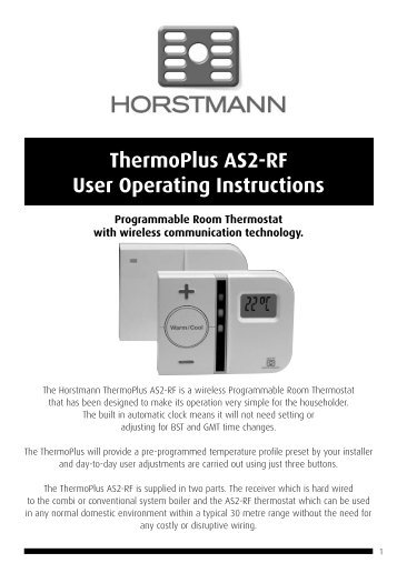 ThermoPlus AS2 RF User Guide - Horstmann