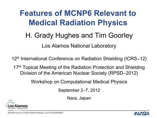 Grady Hughes LA_UR_1.. - Computational Medical Physics Working ...