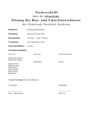 Sitzung des Bau- und Umweltausschusses - Gemeinde Saaldorf ...