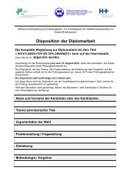 Disposition der Diplomarbeit - SGSH