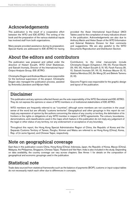 Trade patterns and global value chains in East Asia: - IDE-JETRO