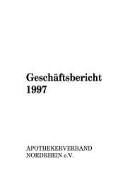 Geschäftsbericht Apothekerverband Nordrhein e.V. 1997