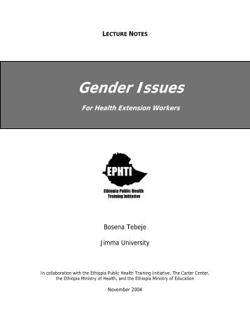 LECTURE NOTES Gender Issues For Health ... - The Carter Center