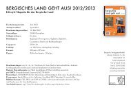 BERGISCHES LAND GEHT AUS! 2012/2013