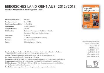 BERGISCHES LAND GEHT AUS! 2012/2013