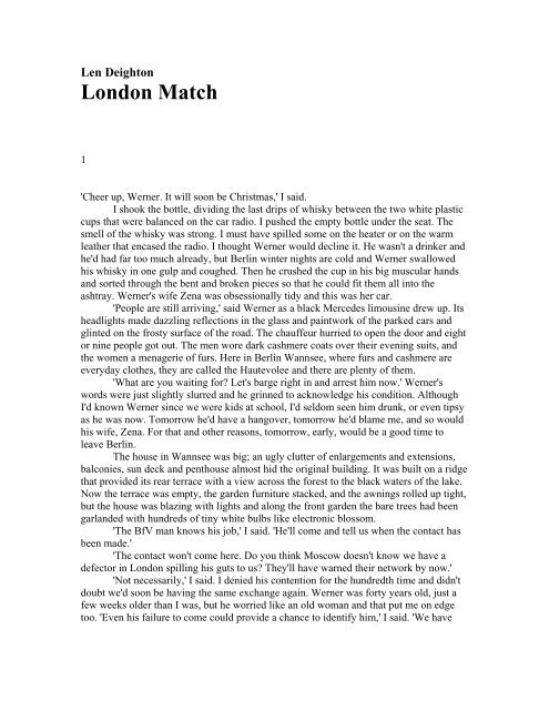Len Deighton, London Match - literature save 2