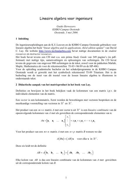 Lineaire algebra voor ingenieurs [ ]