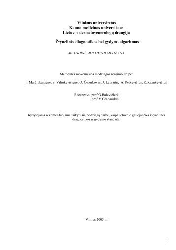 Å½vynelinÄs diagnostikos bei gydymo algoritmas